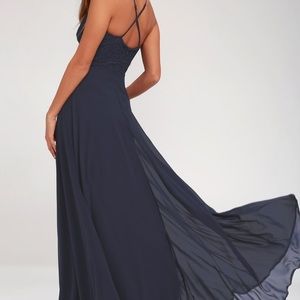 Lulus Navy Madalyn Maxi Dress Gown